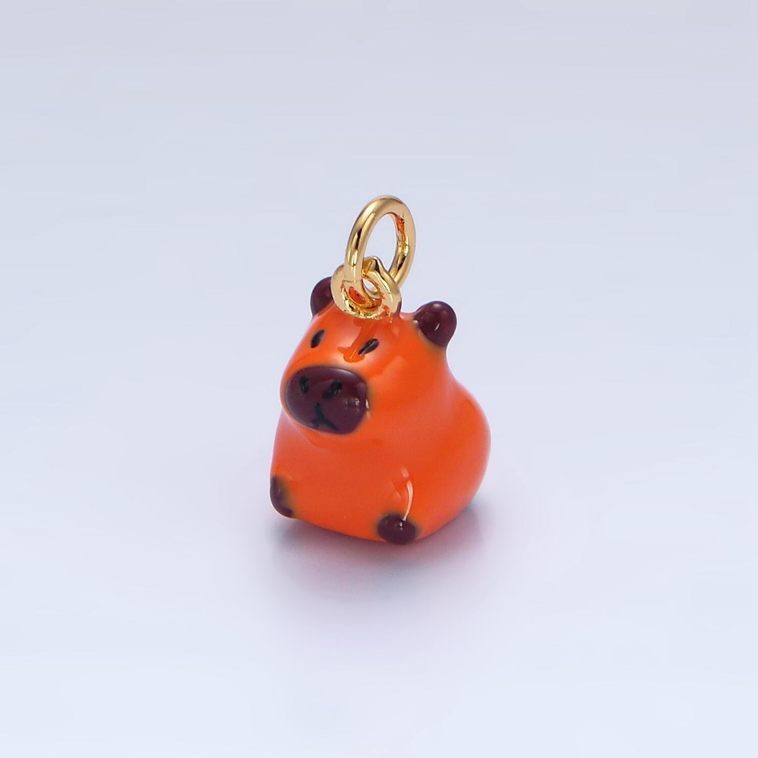 Cute capybara charms glass animal pendant diy jewelry making supply for bracelet necklace earring key chain tumbler charm x576