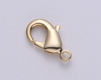 1 pieza de cierre de langosta disponible en 5 colores diferentes, 14k, 18k, oro rosa, plata, pinza de langosta negra para hacer joyas, opción de tamaño 12 mm x 7 mm, 117