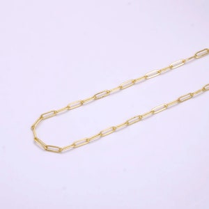 14K Gold Filled 3mm Minimalist Paperclip Unfinished Chain For Jewelry Making | ROLL-1454