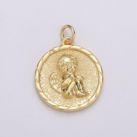 Gold cherub necklace outlet