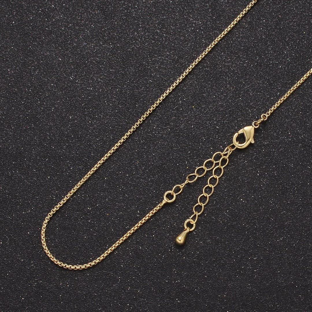 Woman's Rolo Chain Dainty 24k Gold Filled Rolo Chain Necklace 1.3 Mm Rolo Link Chain ...