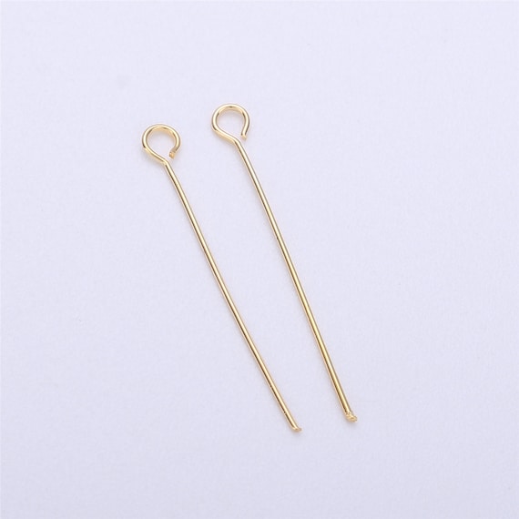 Gold Eye Pin, 0.6 Mm 24 Gauge by 15 Mm, 18 Mm, Open Eyepins