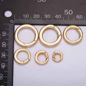 Argola porta-berloques com fecho de pressão em ouro 18k para kit de bijuterias DIY | z492 - z497 imagem 7