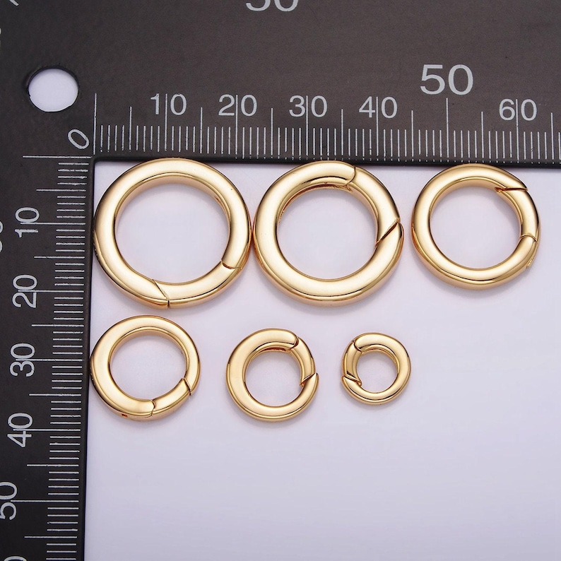 Argola porta-berloques com fecho de pressão em ouro 18k para kit de bijuterias DIY | z492 - z497 imagem 7