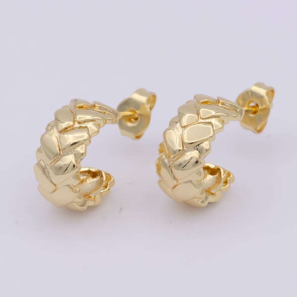 14K Gold Filled Thick Hoops - Gold Thick Hoop Earrings - Chunky Thick Hoops - Light Weight Hoops Dome Earring P088