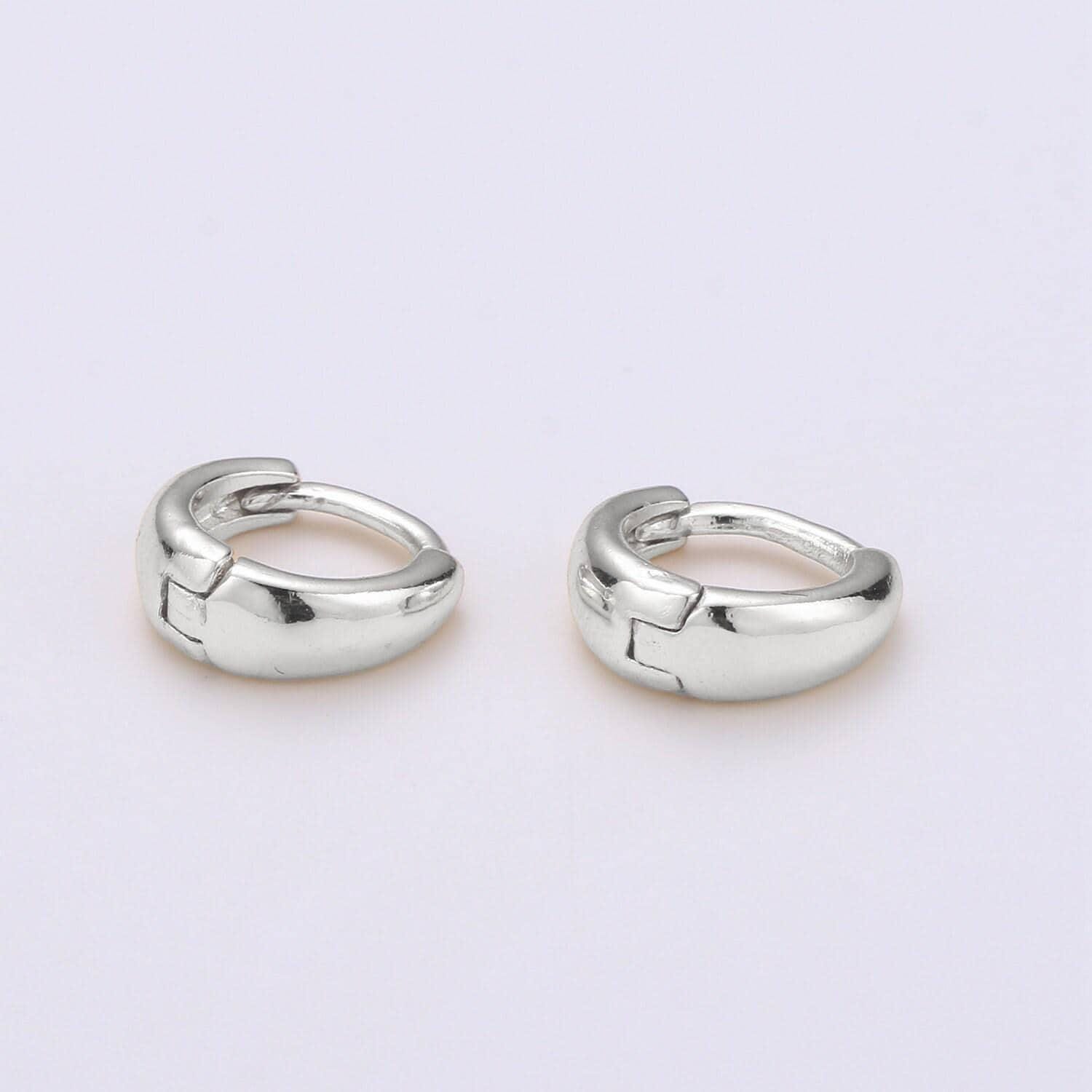 1 Pair Round One Touch Earring, Hypoallergenic Round Hoop