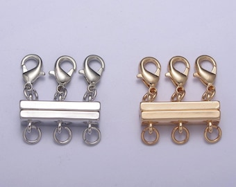 Layered necklace detangler clasp magnetic necklace detangler, multiple strand chain necklace / bracelet component
