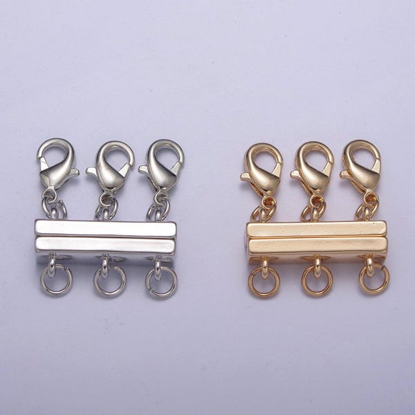 Layered necklace detangler clasp magnetic necklace detangler, multiple strand chain necklace / bracelet component