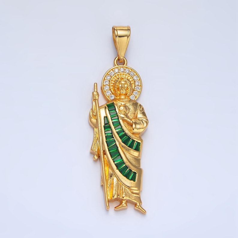 24k Gold Filled Saint Jude Necklace Pendant San Judas Tadeo Cadena ...