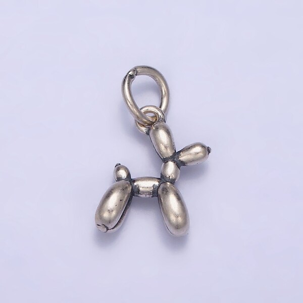 Pendentif caniche en argent sterling S925, breloque ballon longue, chien, pendentif animal chiot, bijoux DIY SL-290