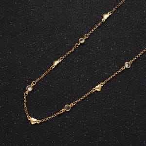 Tiny round bezel setting chain dainty gold heart chain thin 14k gold filled cable chain by yard for jewelry making supply roll-877