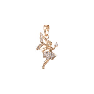 1pc gold  micro pave cz fairy pendant charm, micro pave cz fairy pendant charm,  pendant, for diy jewelry making, i-414, i-462, i-398