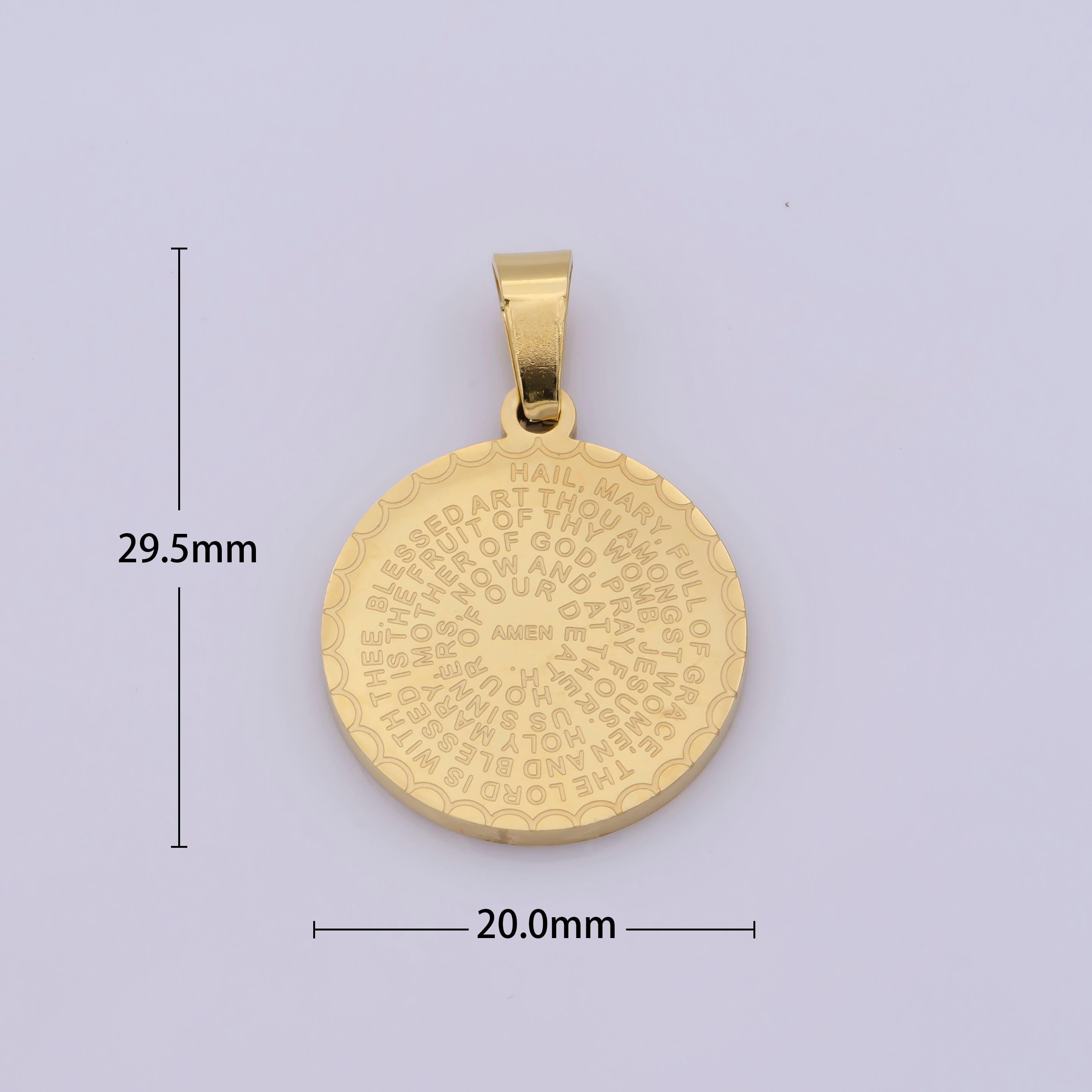 Hail Mary Prayer Necklace Pendant 24kt Gold Filled Religious Charm Gold Coin Medallion Necklace Dios Te Salve Maria Necklace Pendant Etsy Canada