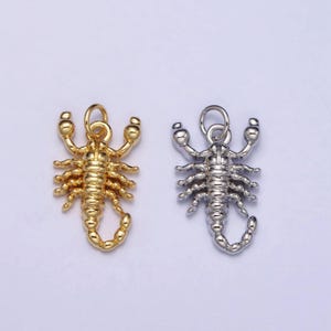Scorpio charm gold plated over brass animal pendant zodiac charm scorpion dessert silver insect charm inspired ac670
