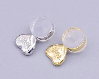 2 pieces gold / silver silicone earring backs for heavy earrings lifting earrings backs support hypoallergenic comfy earring back z358