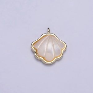 Mini Pearl Shell Charm for Bracelet Necklace Earring Component White Shell Pearl Clam Shell Under The Sea pendant Inspired Jewelry AC773