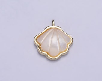 Mini Pearl Shell Charm for Bracelet Necklace Earring Component White Shell Pearl Clam Shell Under The Sea pendant Inspired Jewelry AC773