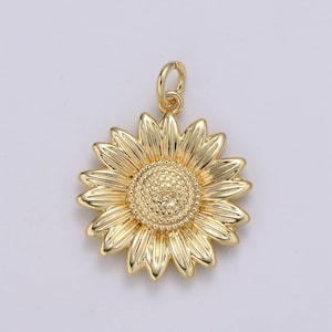 Dainty sunflower charm gold flower charm for bracelet earring necklace,gold sun flower charm for summer garden inspired, chgf-2103