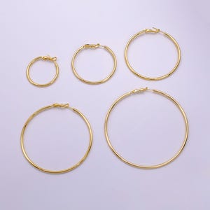 Dainty hoop earrings, Simple round earring Minimalist hoop earrings 14K Gold Filled Earring Supply AB1281