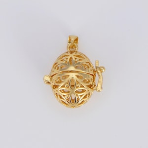 Healing stone cage locket pendant gold egg pendant, gemstone diffused jewelry making, diy gemstone natural stone locket charms necklace,h740