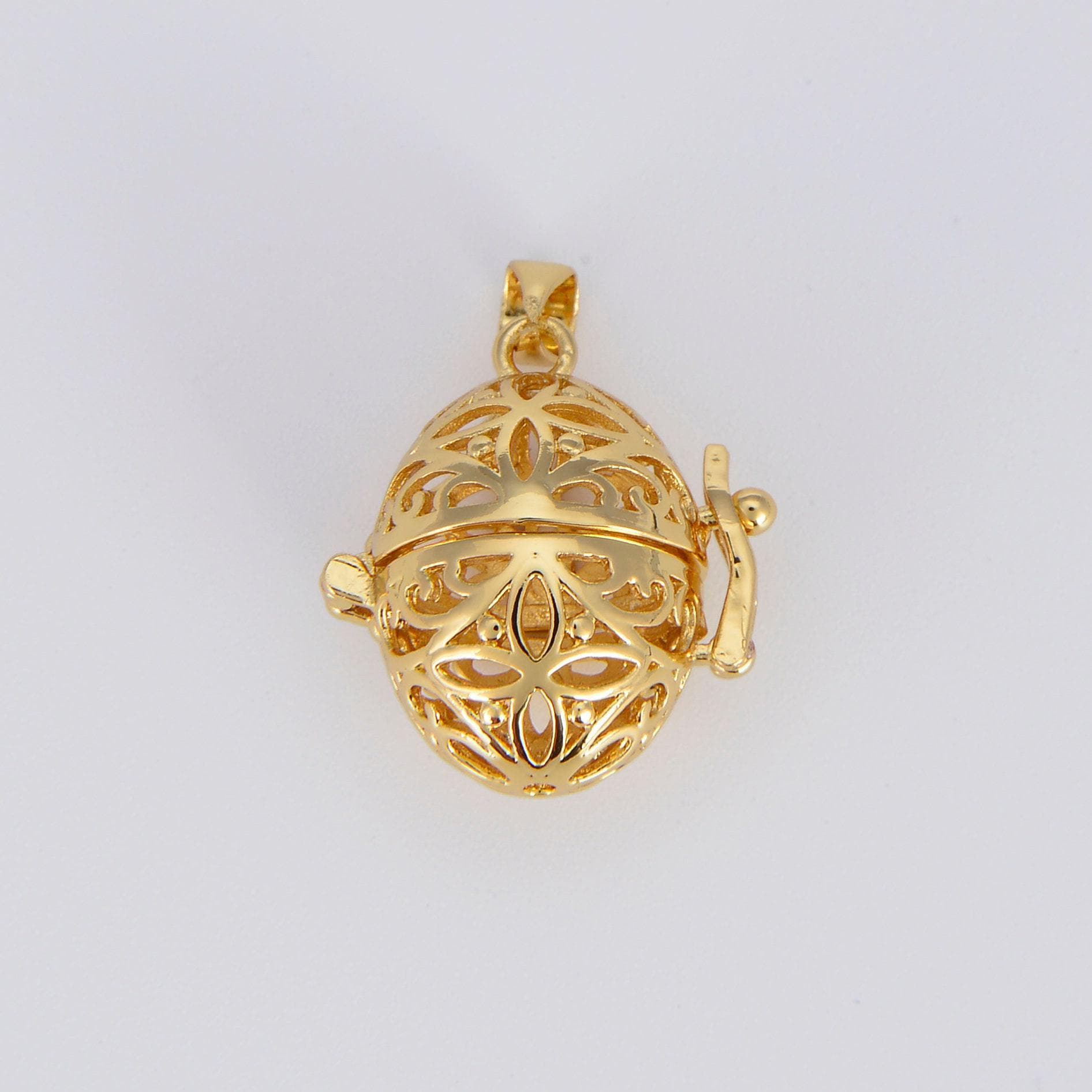 Healing stone cage locket pendant gold egg pendant, gemstone diffused jewelry making, diy gemstone natural stone locket charms necklace,h740