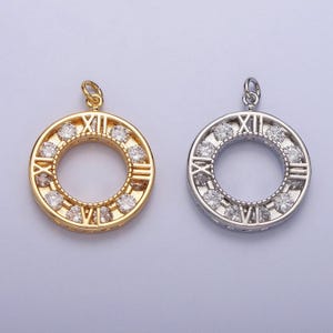Mini gold filled clock charm watch pendant cz clock charm for necklace bracelet earring supply