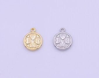 Mini gold clover charm silver clover charm mini lucky charm for earring bracelet necklace supply d-267