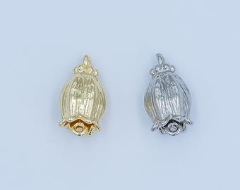 Petit connecteur de charme de bouton de fleur d'or pour le collier de bracelet Fleur rose Recherche de bijoux | Y-012