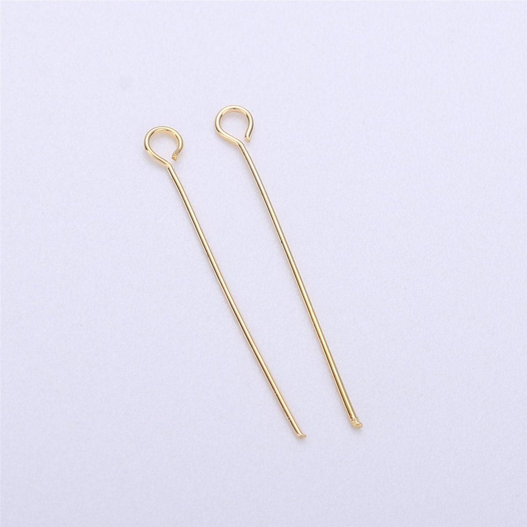 Gold Eye Pin, 0.7 Mm (21 Gauge) by 20 Mm, 30 Mm, 35 Mm, Open Eyepins ...