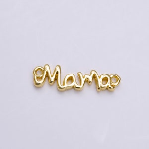 Mama palavra charme conector, delicado carta pingente pulseira colar componente para fazer jóias fornecimento duplo fiança charme F-836