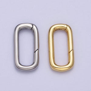 Delicato fermaglio ovale a pressione in oro per pendenti con fermaglio porta-ciondoli, componente per collana con fermaglio in argento da 19,2 x 9,9 mm z-046