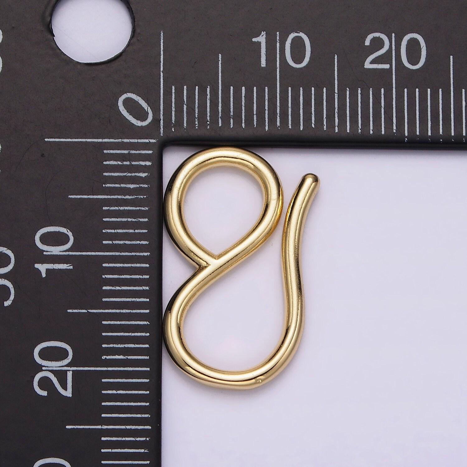 14k Gold Filled 22mm Curved Minimalist Infinity S-hook Closure