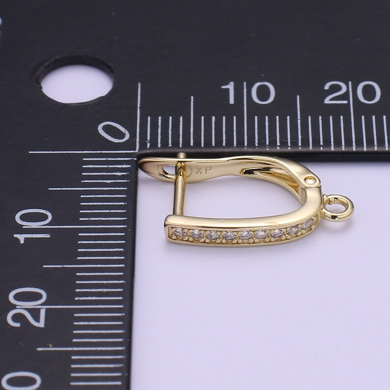 Nickel free Lead Free for Earring Charm Making Findings Gold  one touch w open link Lever Hoop earring making 17.6x10 mm