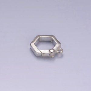 S925 Sterling Silver Hexagon Push Gate Clasps For Jewelry Making Supplies Charm Holder Necklace Component SL-472