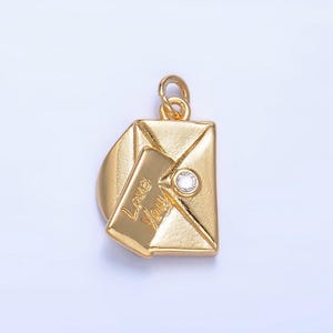 Zierliche Liebesbriefe Goldcharme Umschlag lieben Sie Anhänger zierliche Charme für diy Schmuck machen Versorgung Liebesnote Charme w101