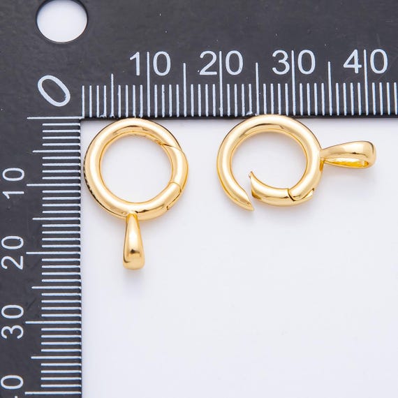 18K Gold Filled 22.5mm Push Gate Round Clasp Pendant Clasps