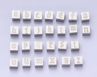 Stainless steel gothic letter bead spacer old english alphabet for bracelet necklace jewelry initial name charm supplies tarnish free a-950