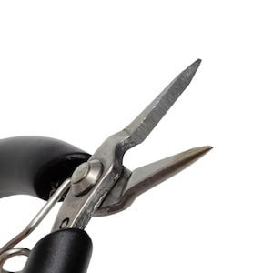 Basic flat nose pliers, jewelry making tools black ergonomic grip handles return leaf spring sp-001