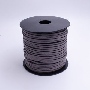 Gray Faux Leather Cord 2.5mm 1 Yard Suede Cords Flat Velvet Leather Cord Fiber Lace Leather Strip Flat Thread String | Roll-1434