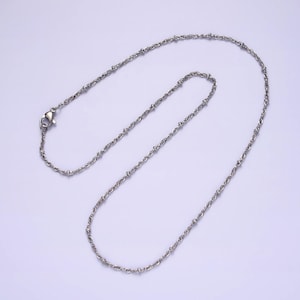 Stainless steel 2mm satellite singapore 18 inch layering chain necklace | wa-2102