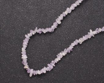 Purple ametrine quartz beaded necklace - 16.5" chip necklace healing crystals, gemstone necklace, handmade jewelry, crystal necklace wa-636
