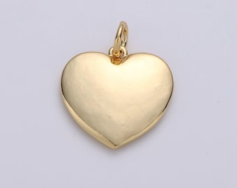 Small heart charm - dainty gold mini heart add on charm - dainty heart - love inspired gold heart pendant, d-615