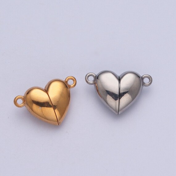 24K White/gold Filled Love Heart Separable Magnet Connector - Etsy