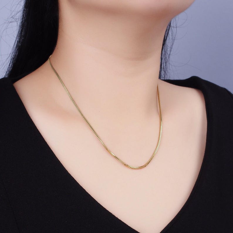 Stainless Steel 1.5mm Dainty Box Chain 18 Inch Layering Necklace | Wa ...