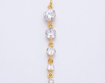 46.1mm Elegant 18k Gold Filled Round CZ Drop Charm Dainty Dangle for Custom Necklace DIY Jewelry Supply Finding | AK119
