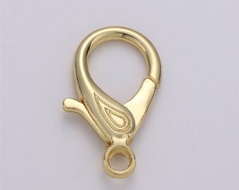 1pc Wholesale Lobster Clasp 14k Gold , Lobster Claw with Jump Ring for Jewelry Necklace Bracelet Anklet Making, Size 31mmx20mm, K-345