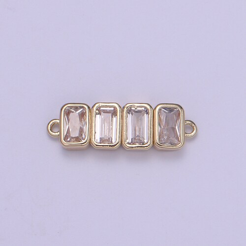 Dainty Rectangle Charm Connector for Bracelet Necklace Earring Etsy