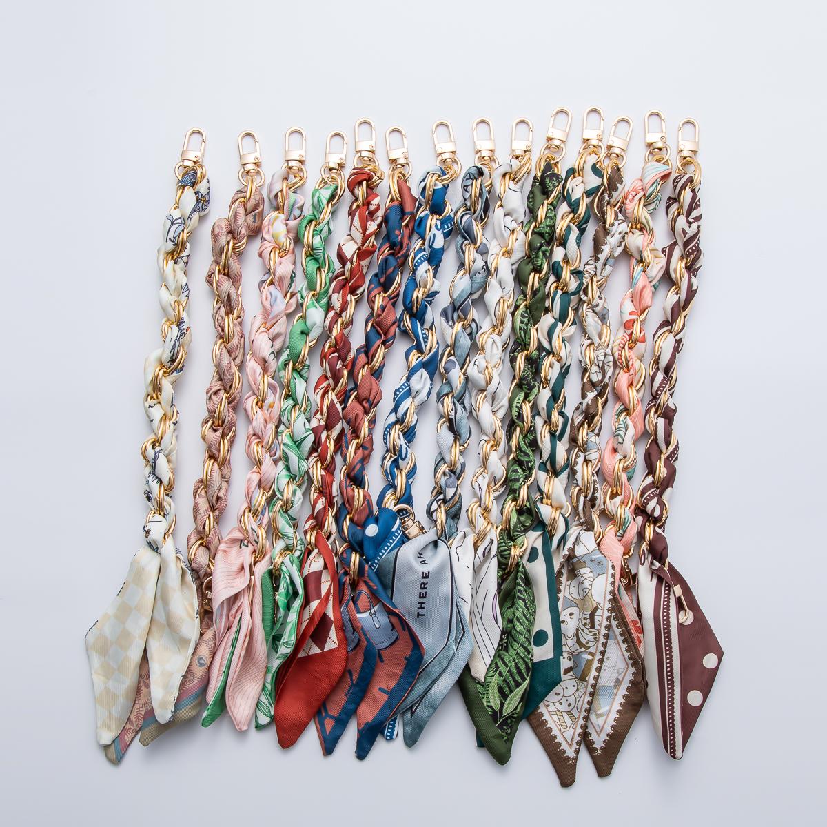 Short Bag Scarf Strap Handbag Wrap Purse Scarves Keychain Bag Charm Tote Bag Accessories