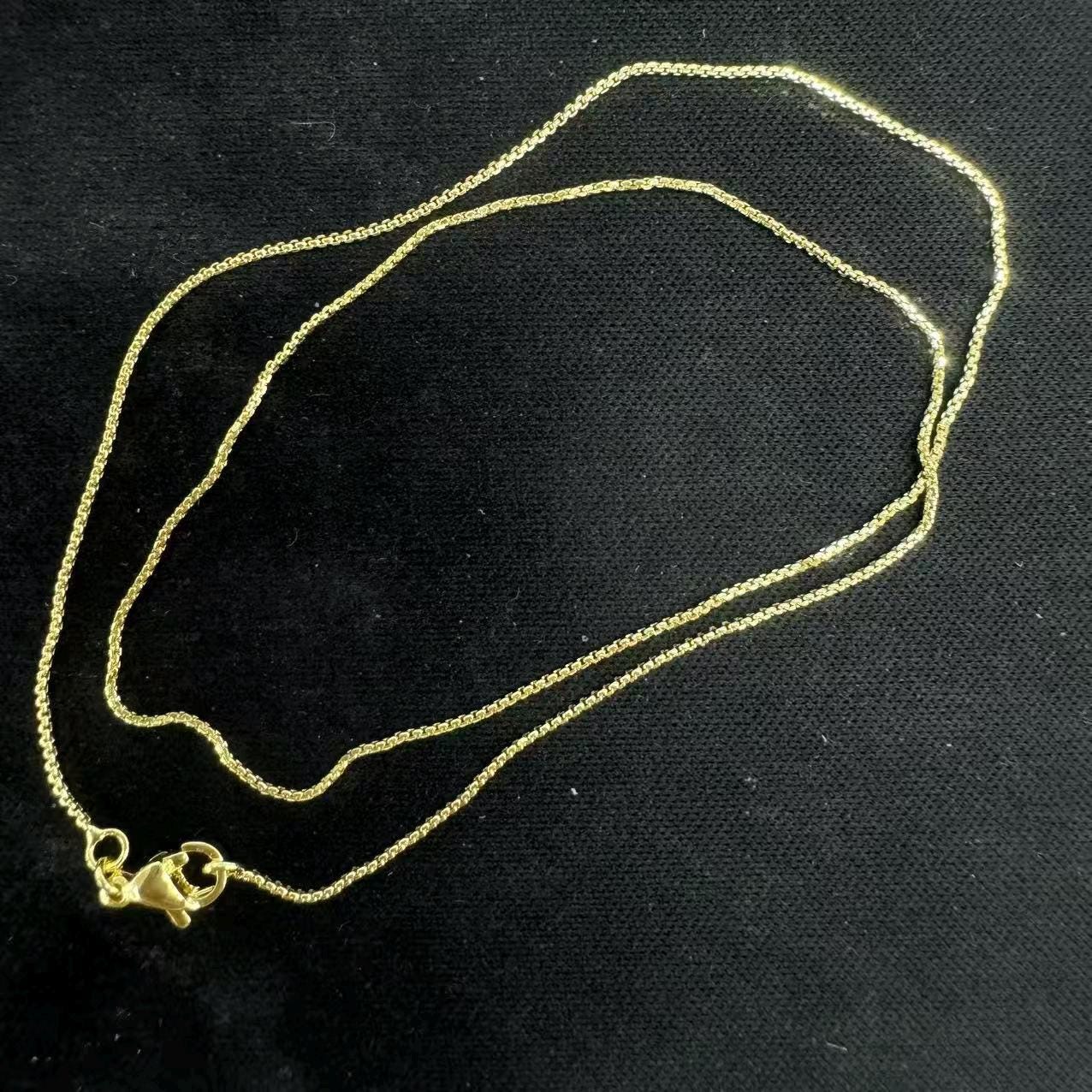Fine 24k Gold Filled Box Chain Necklace, Delicate Minimalist Style 0 ...