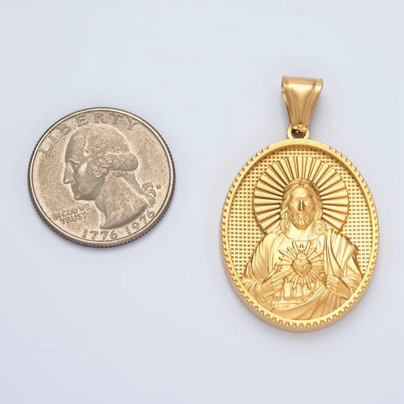 Gold Stainless Steel Jesus Pendant Charm Jesus Pendant Religious